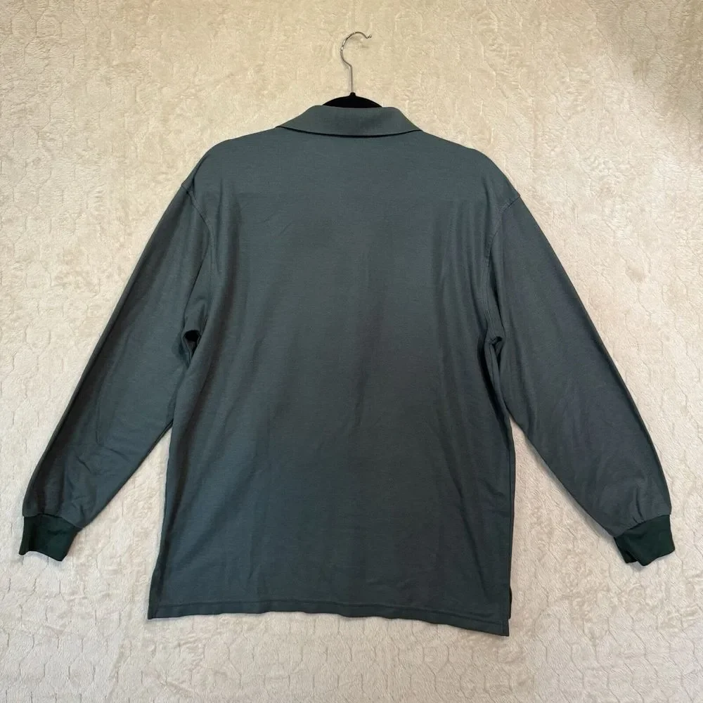 Vintage Polo‎ Ralph Lauren Button Up Long sleeve Shirt Green Sz L